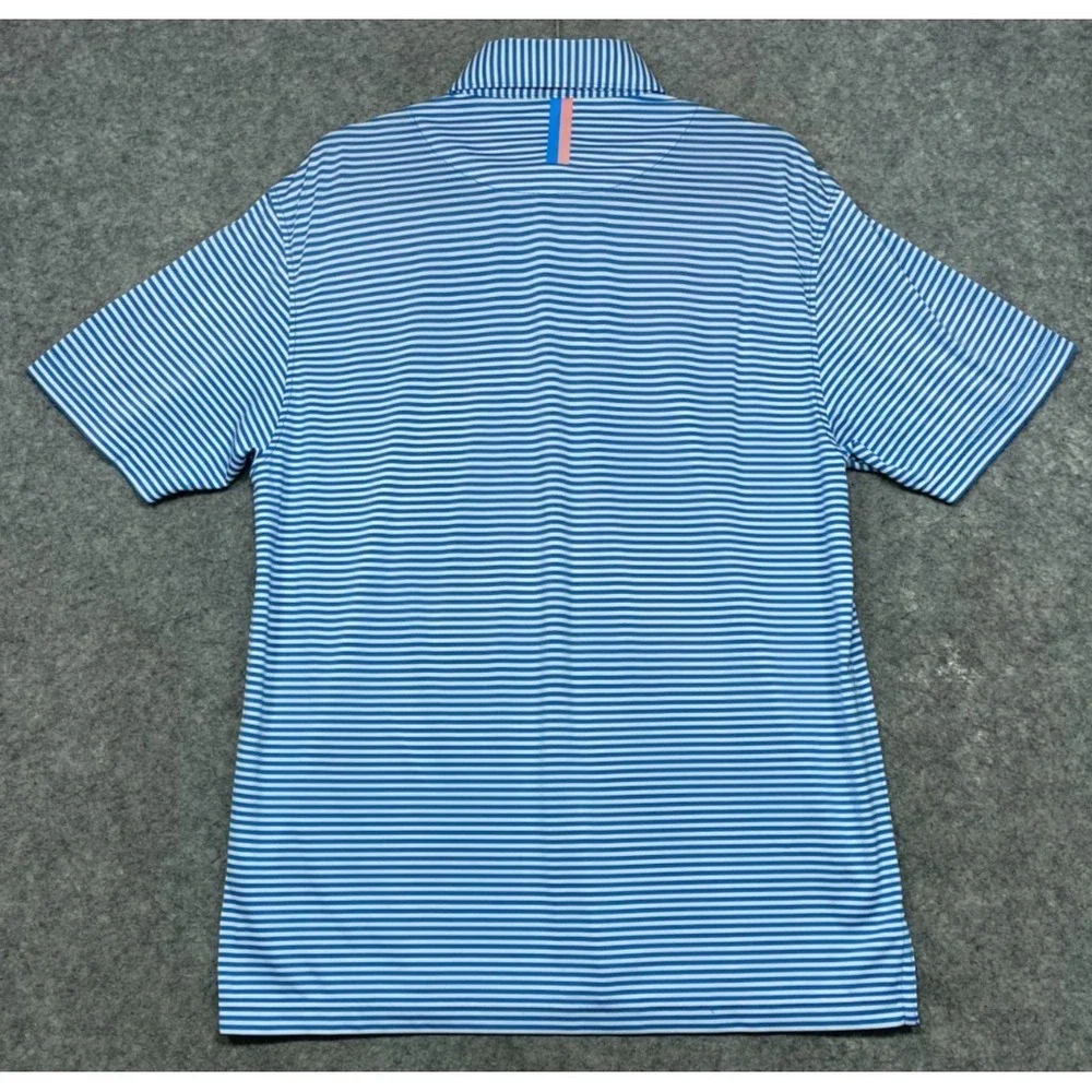 Rhoback Striped Polo Shirt Blue White Medium